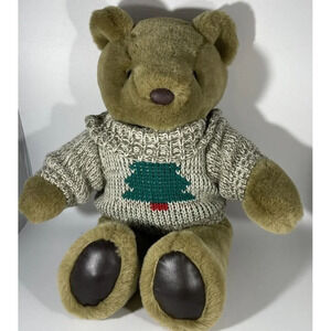 VTG Mary Meyers Christmas Tree Sweater Teddy Bear Plush‎ Animal 14”